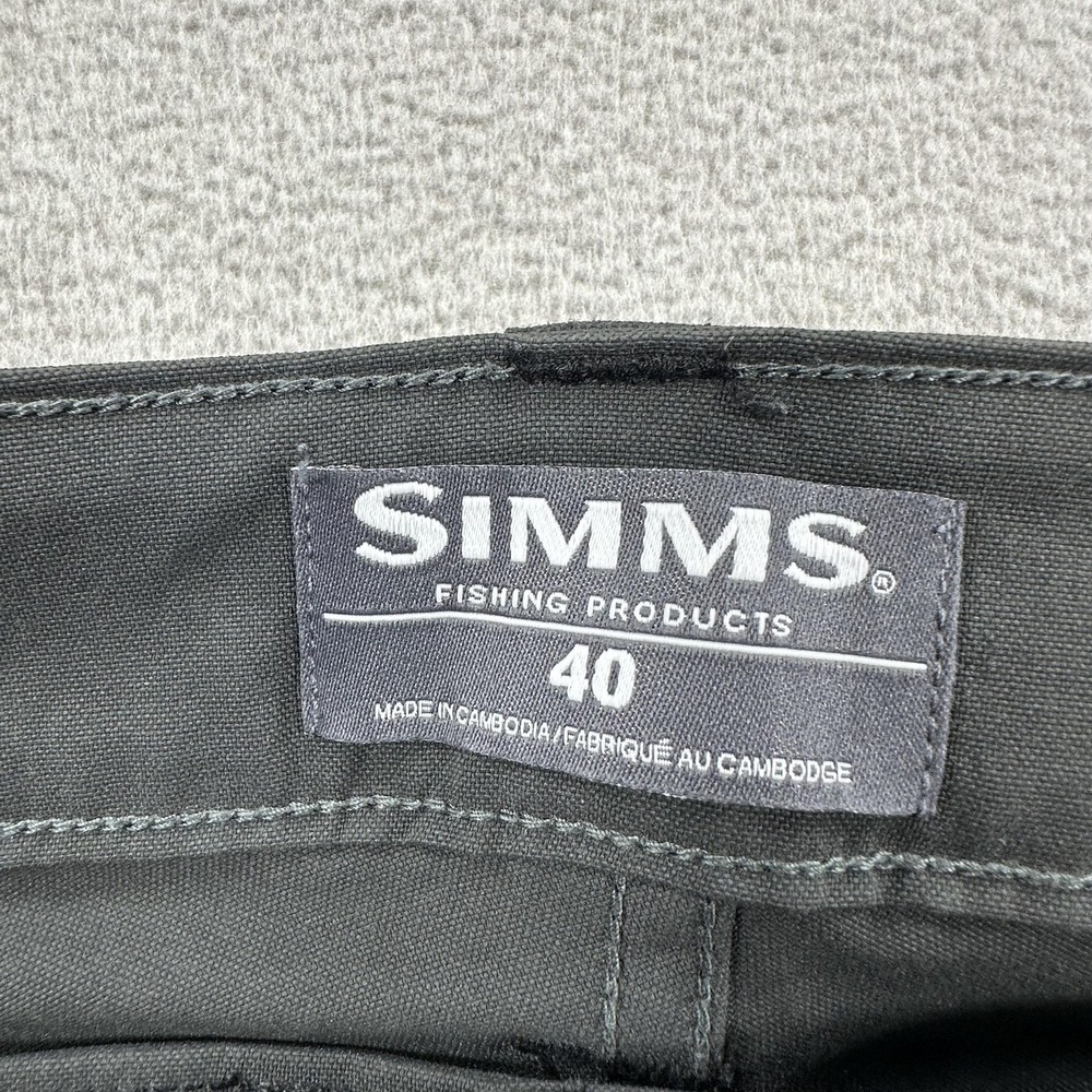Simms Pants Mens 40 Gray Nylon Fishing Outdoor Hiking Belted Stretch Double Knee - Picture 9 of 16